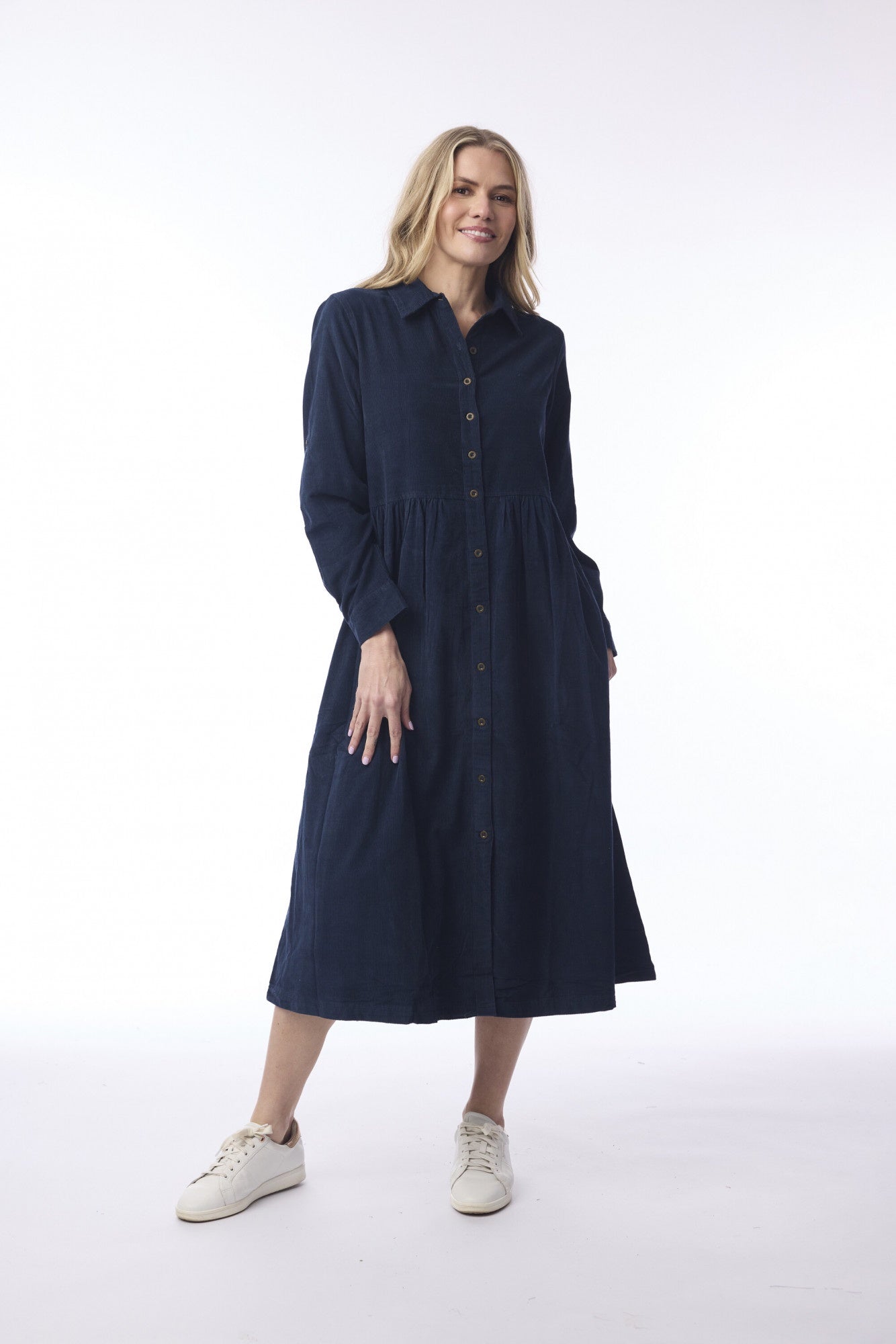 Cord Dress Navy – Se Bliss