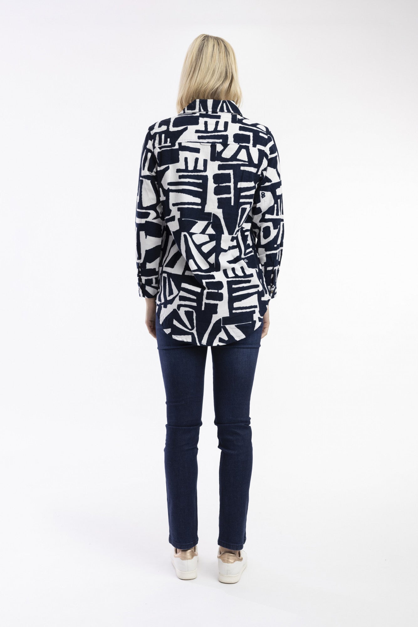Navy cord printed Shirt