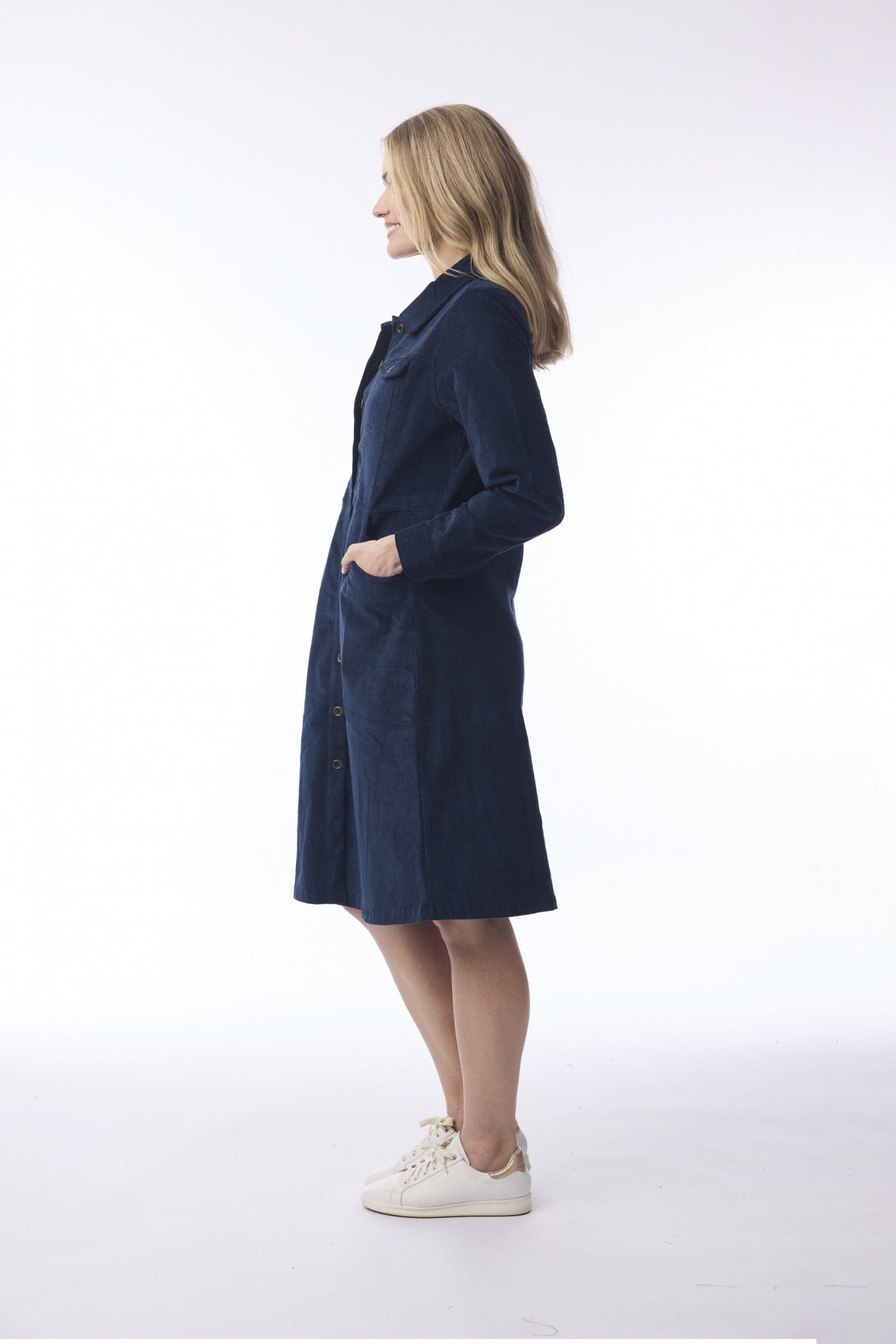 Cord Dress Navy