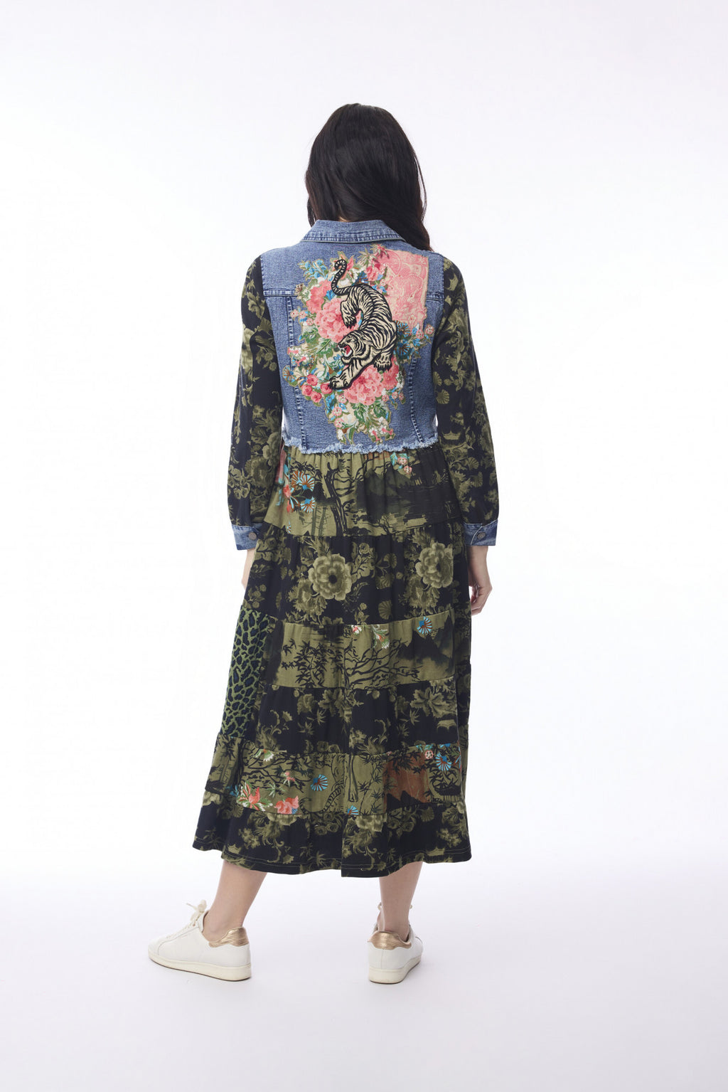 Keqioa denim mix dress