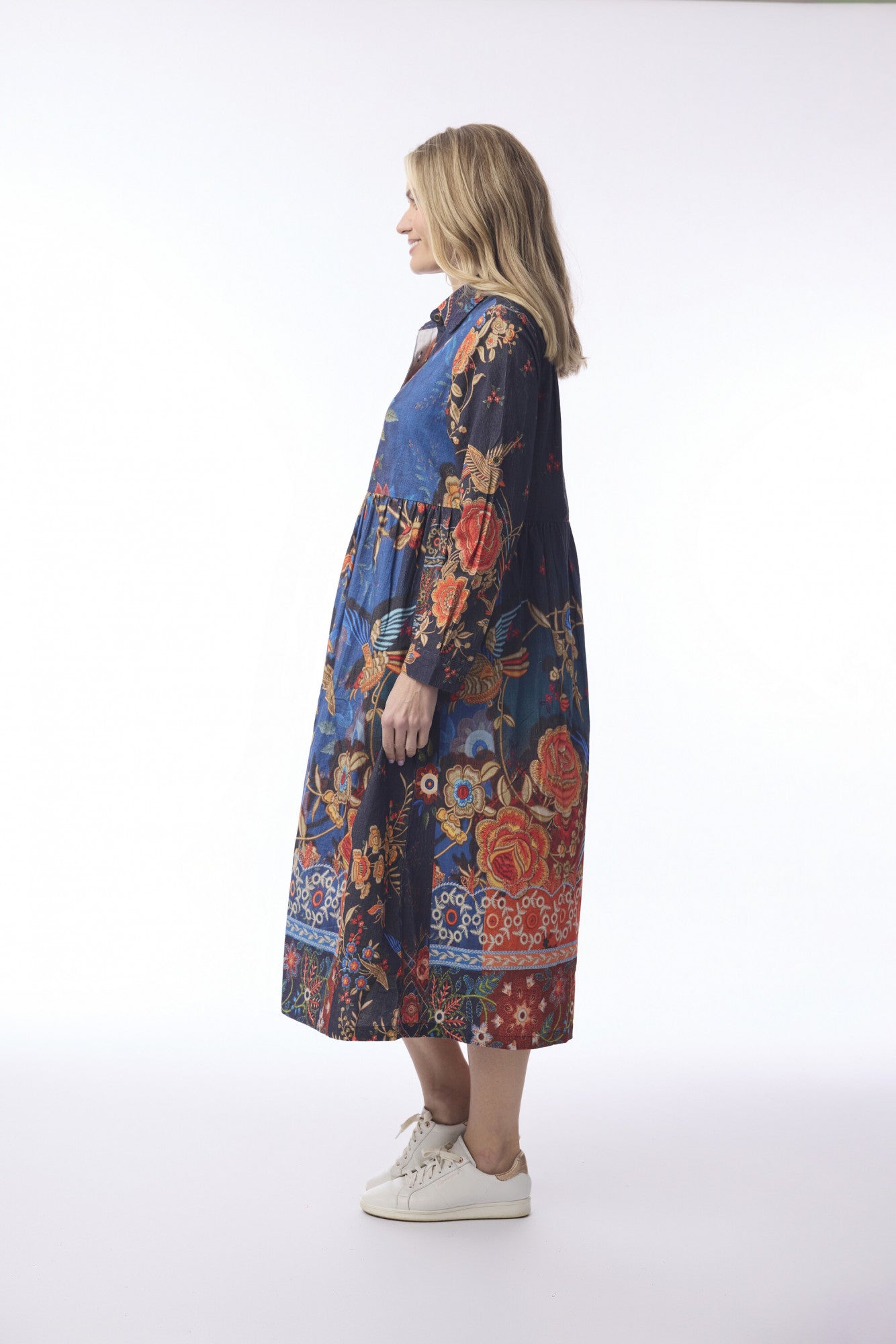 Embroidery button dress