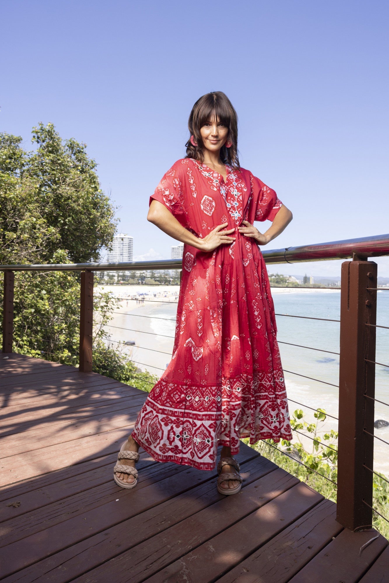 Carla Red Midi dress