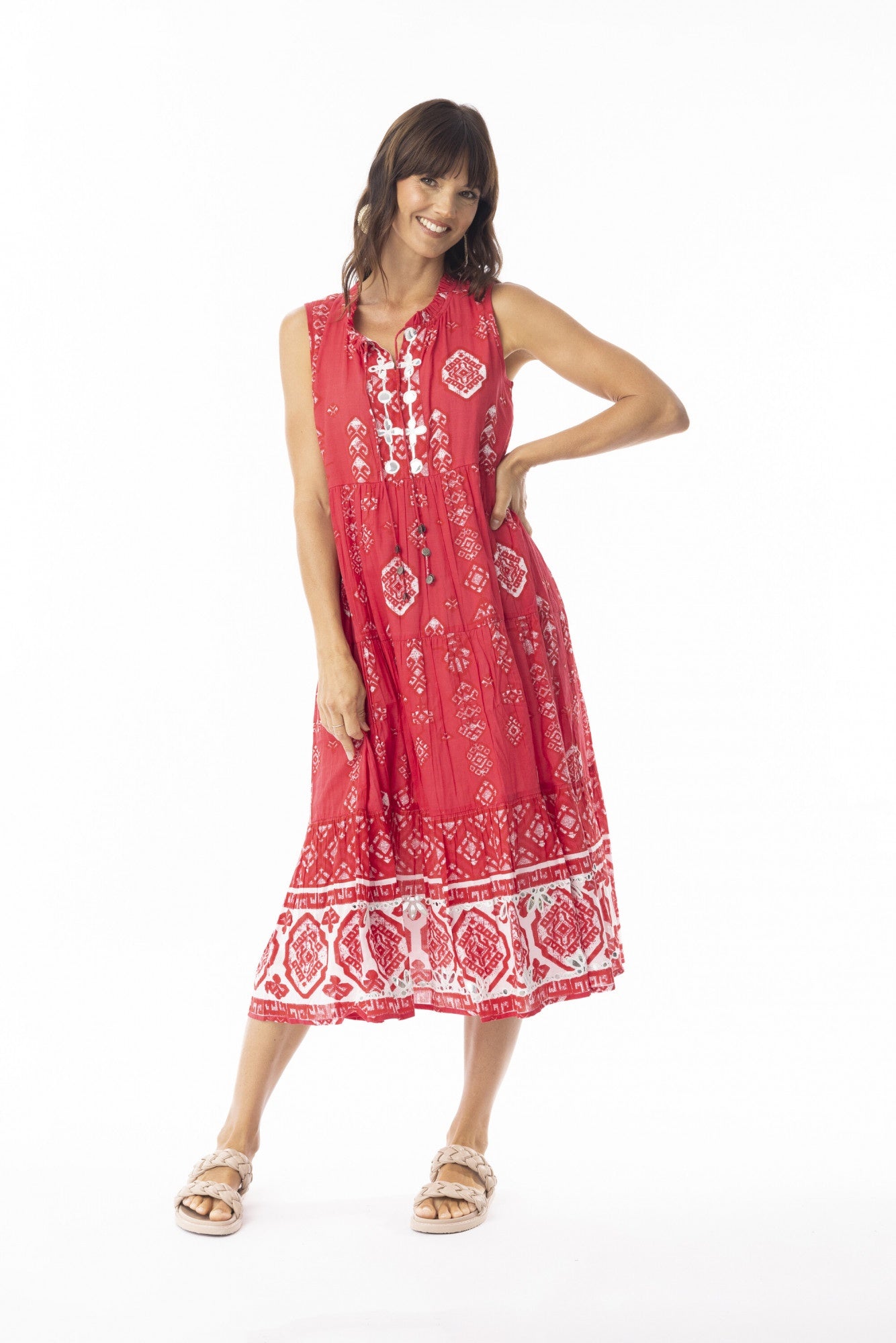 Carla Red Layers dress