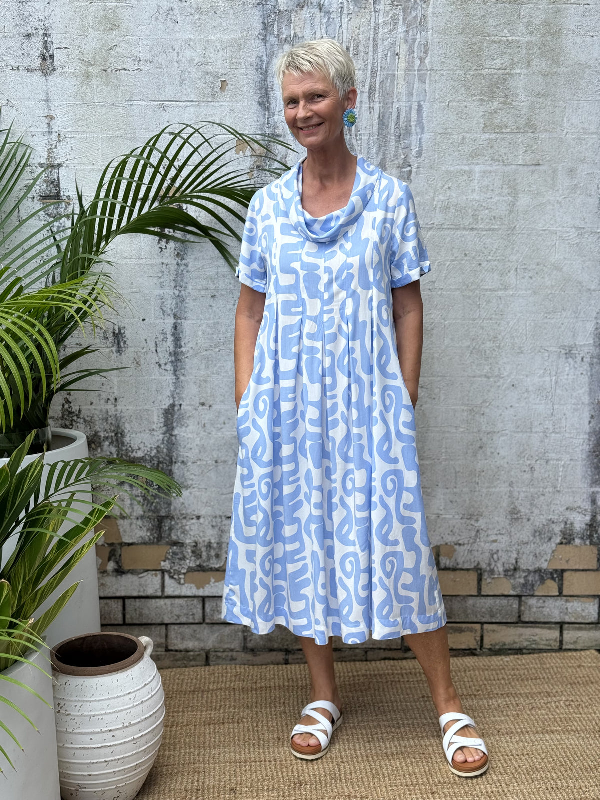 Fifi Sleeve Blue Geo