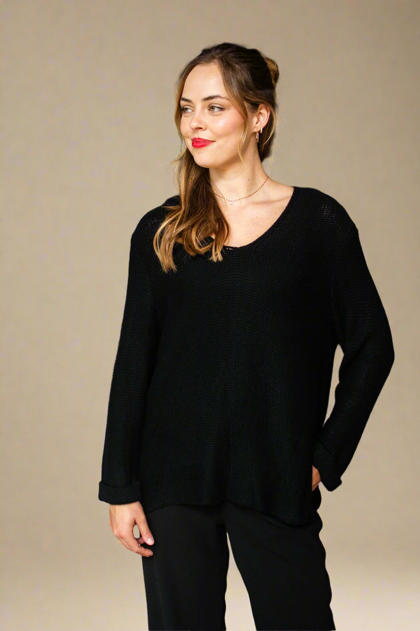 Roll Up Knit Black