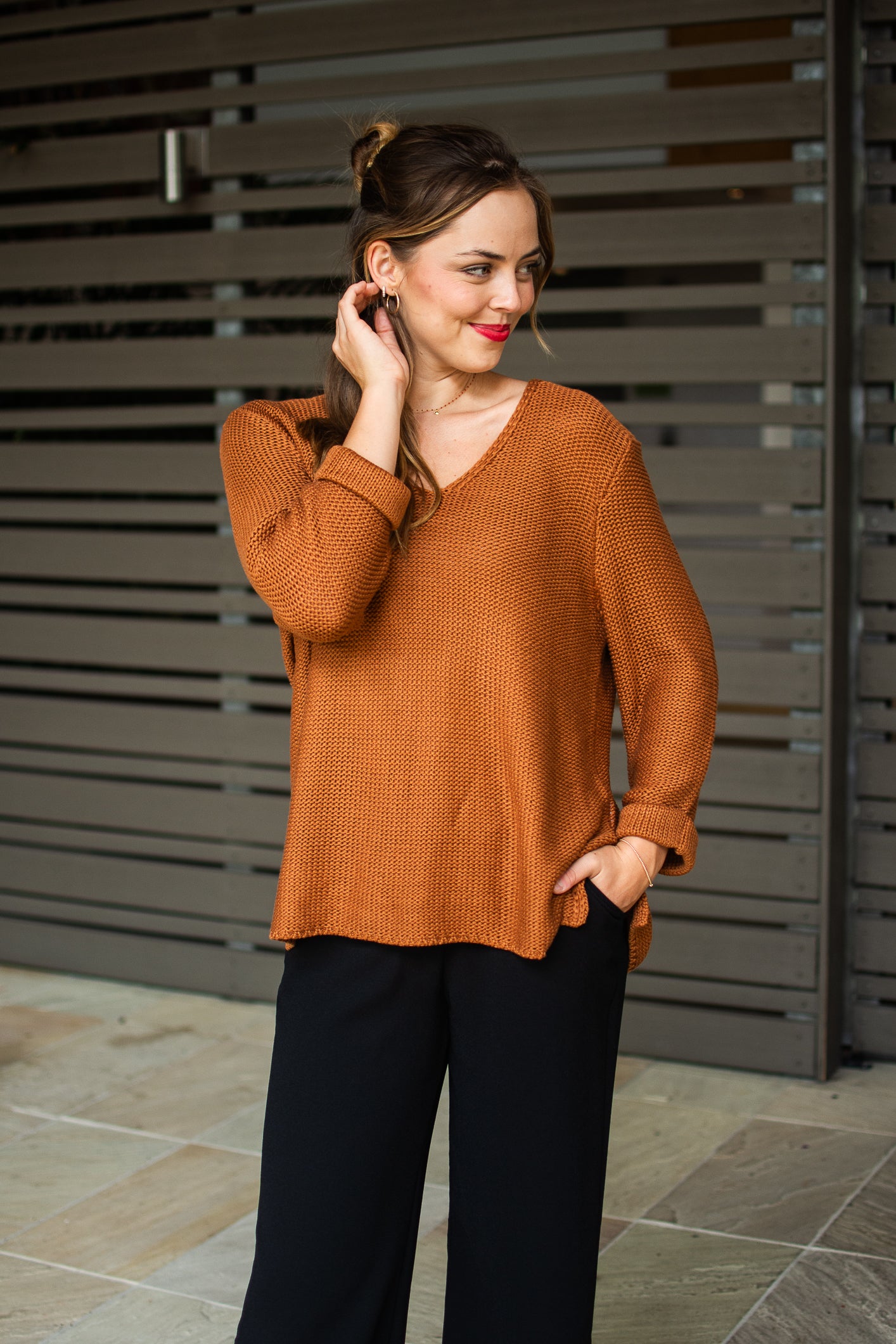 Roll Up Knit Tan