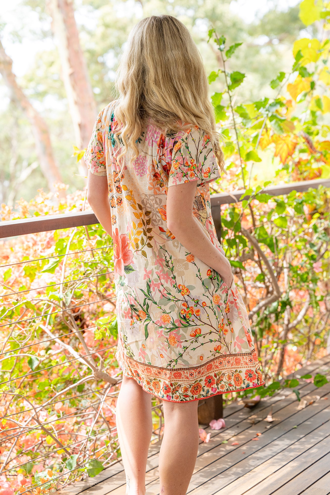 Pintuck Dress Rouge Bloom