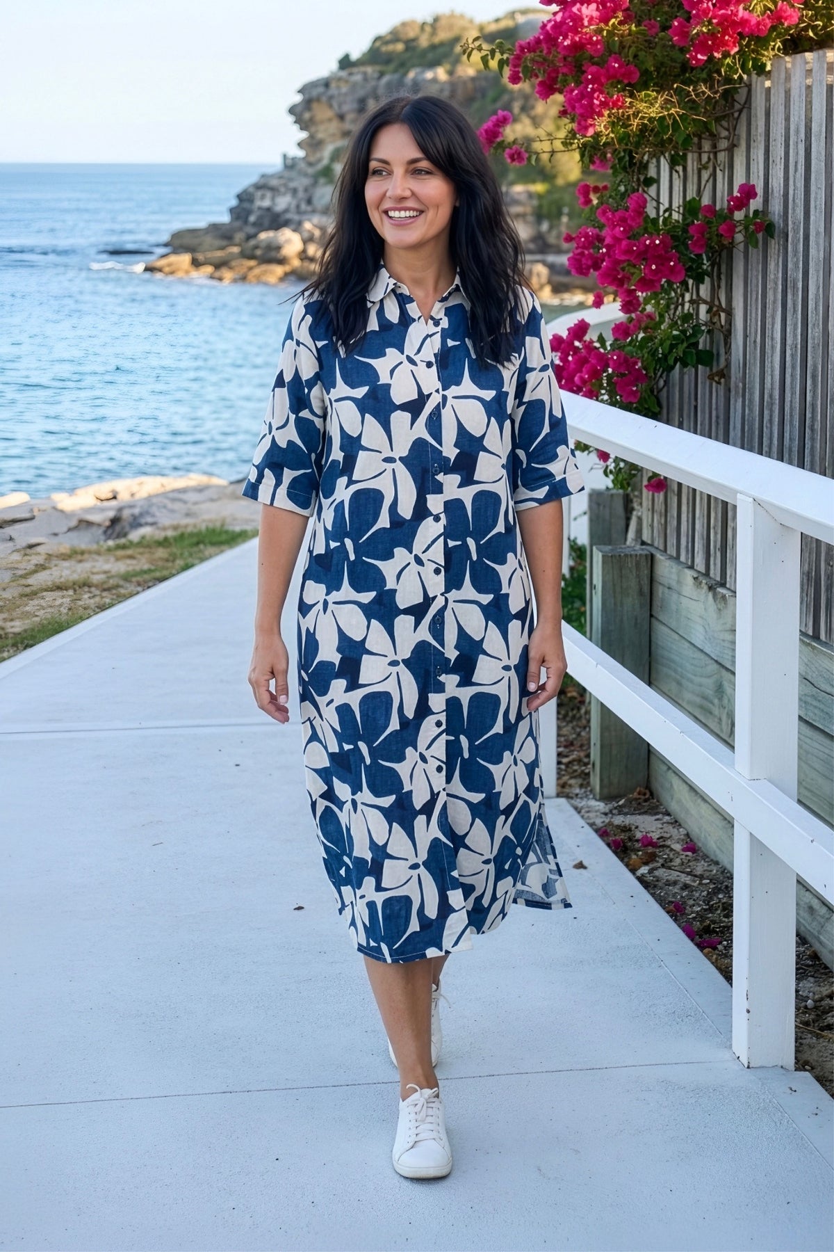 Sofia Flowers Navy