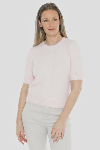 Jump fluffy short sleeve top