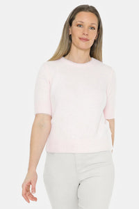 Fluffy short sleeve top Pink