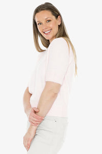 Fluffy short sleeve top Pink